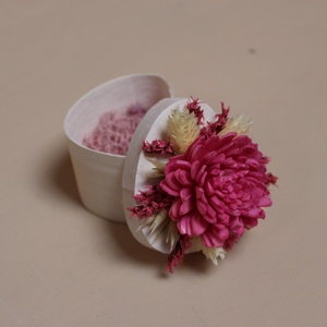 Szív alakú gyűrűtartó dobozka (fehér-rózsaszín), Esküvő, Kiegészítők, Gyűrűtartó & Gyűrűpárna, Virágkötés, MESKA