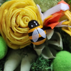 Méhecskés ballagási csokor (narancs-zöld-sárga) - otthon & lakás - dekoráció - virágdísz és tartó - csokor & virágdísz - Meska.hu