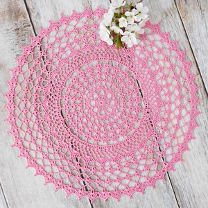 Romantikus törtfehér horgolt csipke terítő 40 cm - otthon & életmód - dekoráció - asztal és polc dekoráció - horgolt & csipketerítő - Meska.hu
