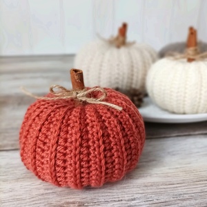 Horgolt tök, őszi dekoráció, 12 cm - otthon & életmód - dekoráció - dísztárgy - Meska.hu