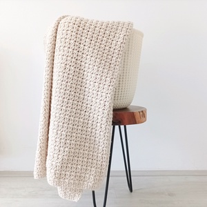Nagyméretű horgolt takaró, pléd, ágytakaró 200x130 cm, Otthon & Életmód, Lakástextil, Felnőtt takaró, pléd, Horgolás, MESKA