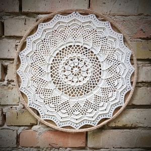 Horgolt mandala falidísz 45 cm - Meska.hu
