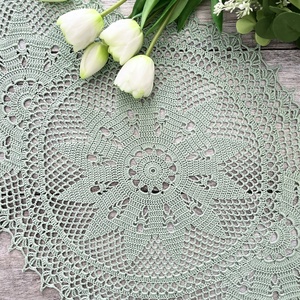 Ovális horgolt csipke terítő 65x40 cm - otthon & életmód - dekoráció - asztal és polc dekoráció - horgolt & csipketerítő - Meska.hu