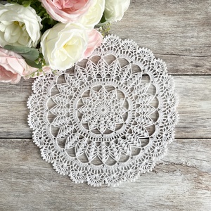 Vintage stílusú horgolt csipke terítő 30 cm - otthon & életmód - lakástextil - abrosz, terítő - díszterítő polcra, komódra - Meska.hu