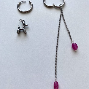 Aszimmetrikus fülbevaló - ékszer - fülbevaló - lógó fülbevaló - Meska.hu