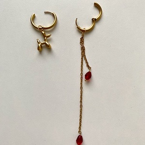 Aszimmetrikus fülbevaló - ékszer - fülbevaló - lógó fülbevaló - Meska.hu