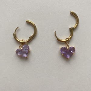 Szív fülbevaló - ékszer - fülbevaló - lógó fülbevaló - Meska.hu