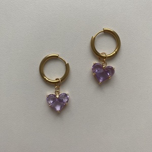 Szív fülbevaló - ékszer - fülbevaló - lógó fülbevaló - Meska.hu