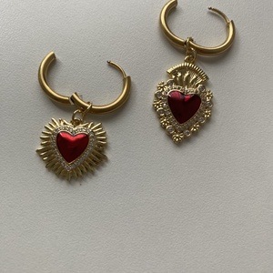 Szív fülbevaló - ékszer - fülbevaló - lógó fülbevaló - Meska.hu