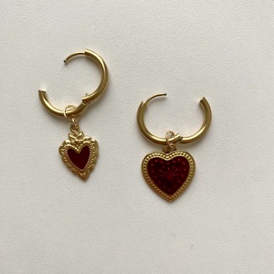 Szív fülbevaló - ékszer - fülbevaló - lógó fülbevaló - Meska.hu