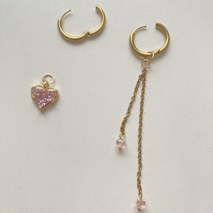 Szív fülbevaló - ékszer - fülbevaló - lógó fülbevaló - Meska.hu