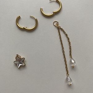 Csillag fülbevaló - ékszer - fülbevaló - lógó fülbevaló - Meska.hu