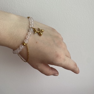 Rózsakvarc gumis karkötő - ékszer - karkötő - ásványkarkötő - Meska.hu