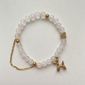 Rózsakvarc gumis karkötő, Ékszer, Karkötő, Ásványkarkötő, Ékszerkészítés, MESKA