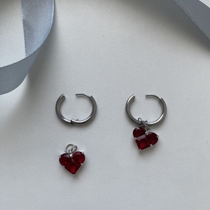 Szív fülbevaló - ékszer - fülbevaló - lógó fülbevaló - Meska.hu