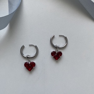 Szív fülbevaló - ékszer - fülbevaló - lógó fülbevaló - Meska.hu