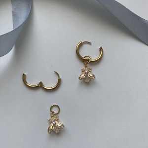 18k aranyozott fülbevaló  - ékszer - fülbevaló - lógó fülbevaló - Meska.hu