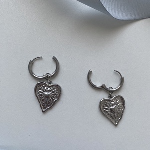 Boho szív fülbevaló - ékszer - fülbevaló - lógó fülbevaló - Meska.hu