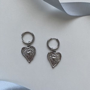 Boho szív fülbevaló, Ékszer, Fülbevaló, Lógó fülbevaló, Ékszerkészítés, MESKA