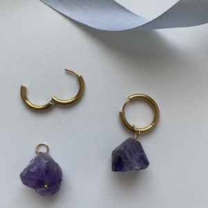 18k aranyozott fülbevaló  - ékszer - fülbevaló - lógós kerek fülbevaló - Meska.hu