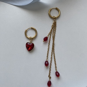 Aszimmetrikus fülbevaló - ékszer - fülbevaló - lógó fülbevaló - Meska.hu