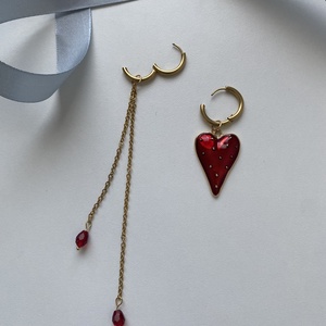 Aszimmetrikus fülbevaló - ékszer - fülbevaló - lógó fülbevaló - Meska.hu