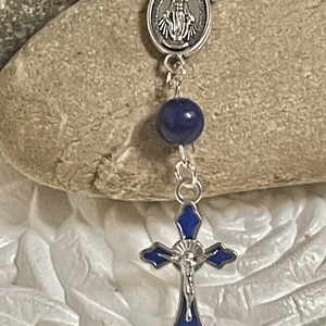 Autós rózsafüzér, tizedes rózsafüzér kék Lapis Lazuli ásványból - otthon & életmód - vallás - lánc & füzér - Meska.hu