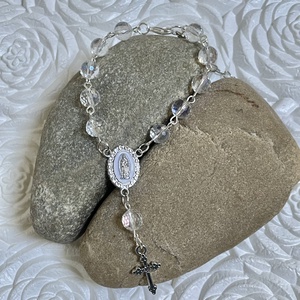 Autós rózsafüzér, tizedes rózsafüzér Swarovski kristályokból  - otthon & életmód - vallás - lánc & füzér - Meska.hu