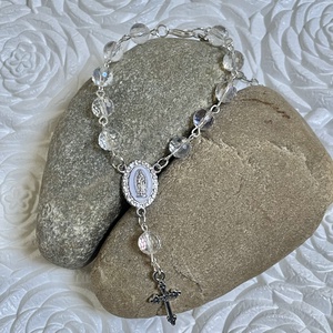 Autós rózsafüzér, tizedes rózsafüzér Swarovski kristályokból, Otthon & Életmód, Vallás, Lánc & Füzér, Ékszerkészítés, MESKA