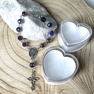 Autós rózsafüzér, tizedes rózsafüzér Swarovski kristályokból, Otthon & Életmód, Vallás, Lánc & Füzér, Ékszerkészítés, Gyöngyfűzés, gyöngyhímzés, MESKA