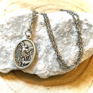 Szent Mihály arkangyal amulett medál talizmán nemesacél kapcsos láncon - Meska.hu
