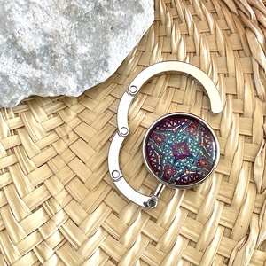 Mandala mintás Táska Akasztó Táskaakasztó, Táska & Tok, Kulcstartó & Táskadísz, Táskaakasztó, Ékszerkészítés, Üvegművészet, MESKA
