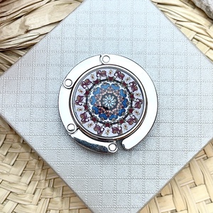 Mandala mintázatú Üveglencsés Táska Akasztó Táskaakasztó - táska & tok - kulcstartó & táskadísz - táskaakasztó - Meska.hu