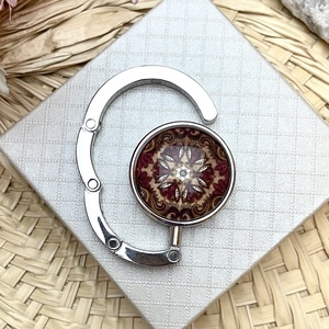 Mandala mintázatú Üveglencsés Táska Akasztó Táskaakasztó, Táska & Tok, Kulcstartó & Táskadísz, Táskaakasztó, Üvegművészet, Ékszerkészítés, MESKA