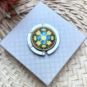 Mandala mintázatú Üveglencsés Táska Akasztó Táskaakasztó - táska & tok - kulcstartó & táskadísz - táskaakasztó - Meska.hu