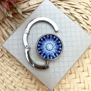 Mandala mintázatú Üveglencsés Táska Akasztó Táskaakasztó, Táska & Tok, Kulcstartó & Táskadísz, Táskaakasztó, Ékszerkészítés, Üvegművészet, MESKA