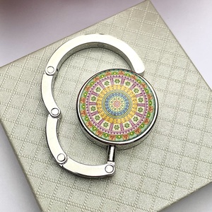 Mandala csempe virág mintázatú Üveglencsés Táska Akasztó Táskaakasztó, Táska & Tok, Kulcstartó & Táskadísz, Táskaakasztó, Üvegművészet, MESKA