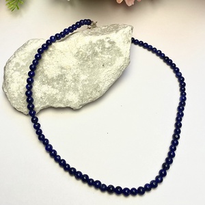 Női ásvány nyaklánc kék lapis lazuli ásványgyöngyökből, Ékszer, Nyaklánc, Gyöngyös nyaklánc, Ékszerkészítés, Gyöngyfűzés, gyöngyhímzés, MESKA