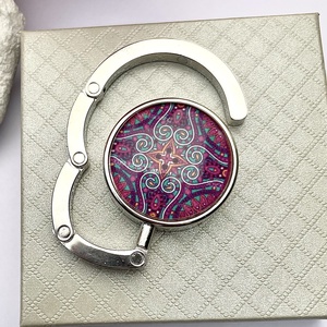 Mandala mintázatú Üveglencsés Táska Akasztó Táskaakasztó, Táska & Tok, Kulcstartó & Táskadísz, Táskaakasztó, Ékszerkészítés, Üvegművészet, MESKA