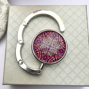 Mandala mintázatú Üveglencsés Táska Akasztó Táskaakasztó, Táska & Tok, Kulcstartó & Táskadísz, Táskaakasztó, Ékszerkészítés, Üvegművészet, MESKA
