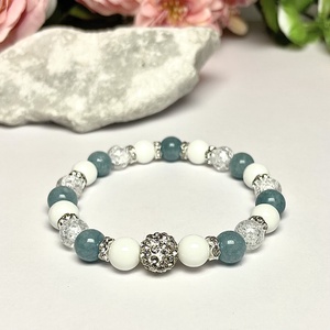 Örömanya szülőköszöntő ajándék ásvány karkötő shamballa dísszel díszdobozban kísérő szöveggel  - esküvő - emlék & ajándék - szülőköszöntő ajándék - Meska.hu
