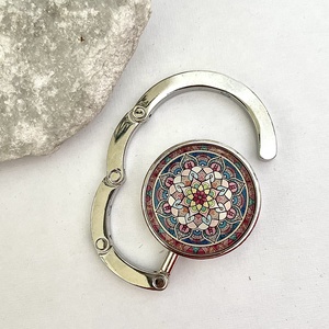 Mandala mintázatú Üveglencsés Táska Akasztó Táskaakasztó, Táska & Tok, Kulcstartó & Táskadísz, Táskaakasztó, Ékszerkészítés, Üvegművészet, MESKA