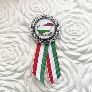 Üveglencsés kokárda Magyarország, Ékszer, Kitűző és Bross, Kitűző, Ékszerkészítés, Üvegművészet, MESKA
