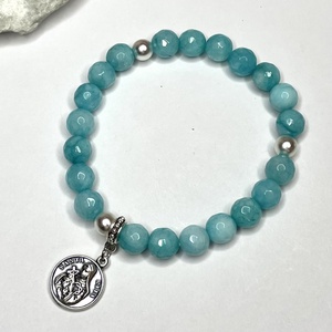 Szent Rita rózsafüzér ásványkarkötő - Meska.hu