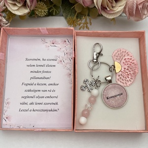 Keresztanya felkérő ásvány kulcstartó ajándékdobozban, Táska & Tok, Kulcstartó & Táskadísz, Kulcstartó, , MESKA