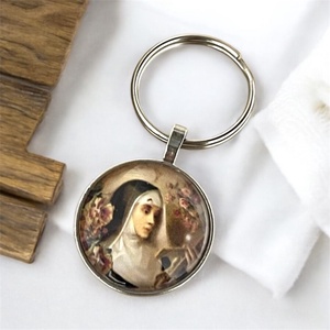 Szent Rita Üveglencsés kulcstartó amulett, Táska & Tok, Kulcstartó & Táskadísz, Kulcstartó, Ékszerkészítés, Üvegművészet, MESKA