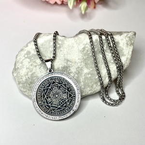 Hét arkangyal nemesacél nyaklánc apró strasszköves medállal talizmán amulett - Meska.hu