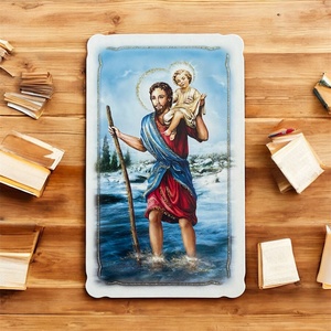 Szent Kristóf kép kártya 001 - otthon & életmód - papír, írószer - ajándékozás kellékei - képeslap, üdvözlőlap - Meska.hu