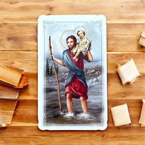 Szent Kristóf kép kártya 002 - otthon & életmód - papír, írószer - ajándékozás kellékei - képeslap, üdvözlőlap - Meska.hu