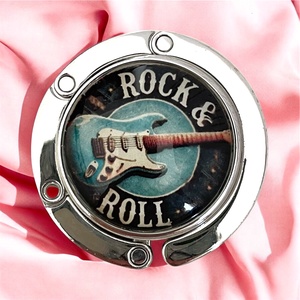 Rock and Roll gitár zene mintás táskaakasztó táska akasztó - táska & tok - kulcstartó & táskadísz - táskaakasztó - Meska.hu